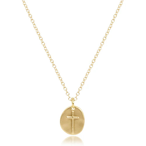 16" Necklace Gold- Inspire Small Gold Charm