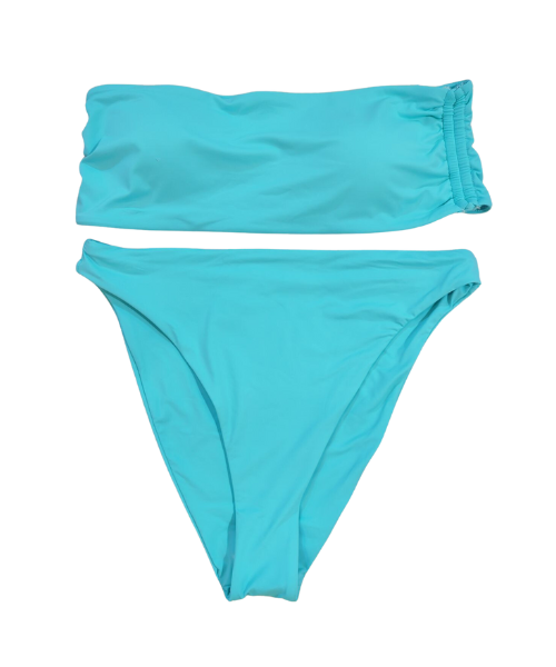 Turquoise Strapless Top Swim