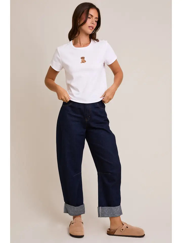 Goldendoodle Short Sleeve Round Neck Baby Tee