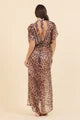 Wild Leopard Printed Chiffon Long Cover Up Dress