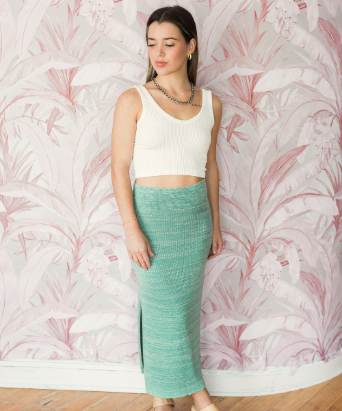 Green Soft Pencil Skirt by FP