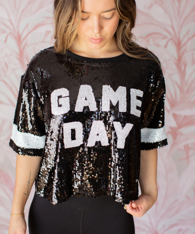 Game Day Sequin Jersey Shirt