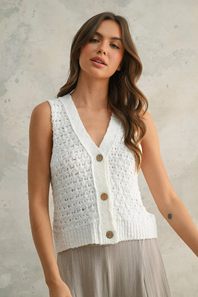 White Knitted Vest