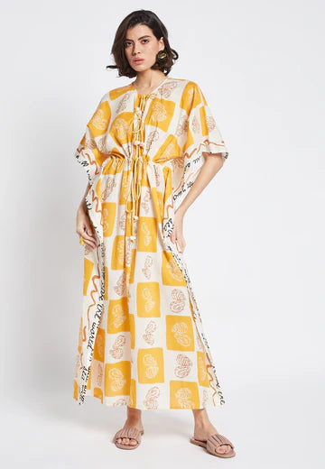 Amaris Oyster Kaftan Dress - Be Sunset