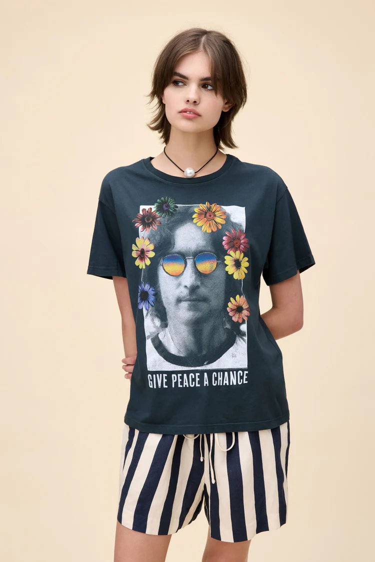 John Lennon Give Peace a Chance Boyfriend Tee