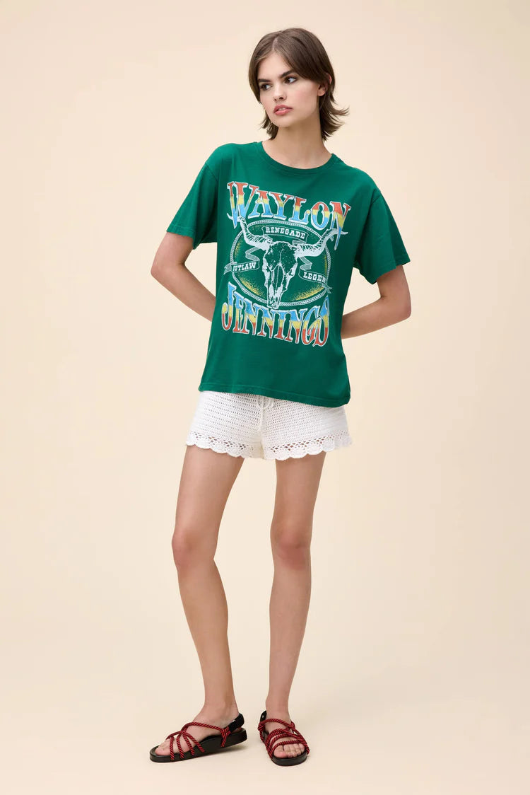 Waylon Jennings Outlaw Legend Boyfriend Tee