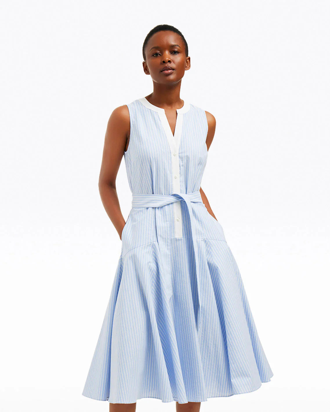 Leanna Midi Shirtdress in Oxford Shirting