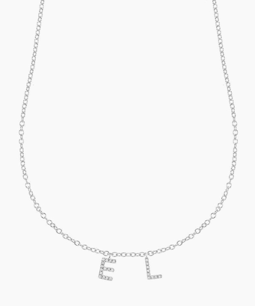 Diamond Custom Name and Charm Necklace