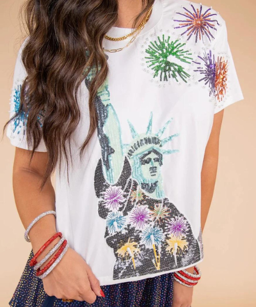 Queen of Sparkles Lady liberty tee