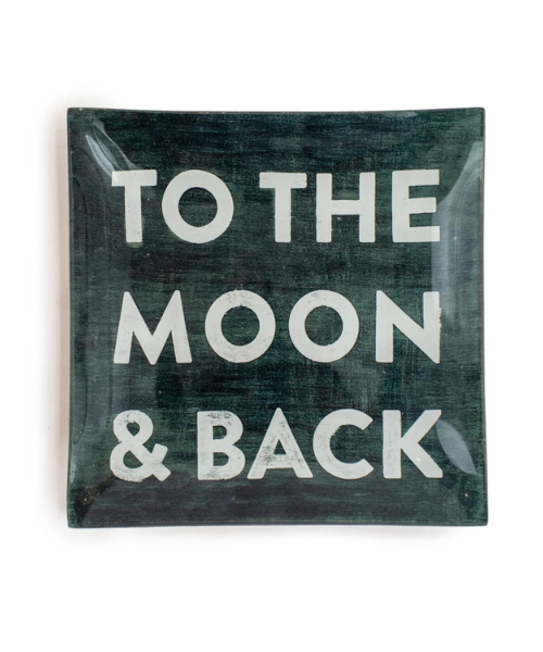 To The Moon & Back Square Decoupage Plate