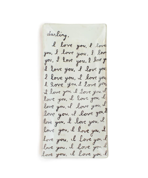 Letter For You Small Rectangle Decoupage Plate