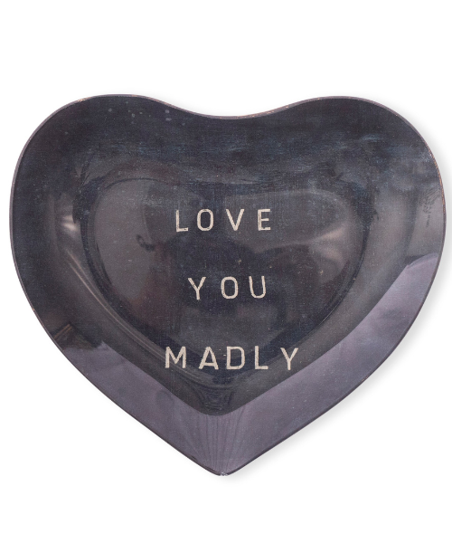 Love You Madly Heart Decoupage Plate