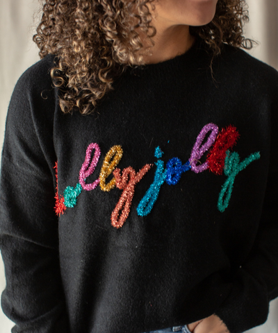 Black Holly Jolly Sweater
