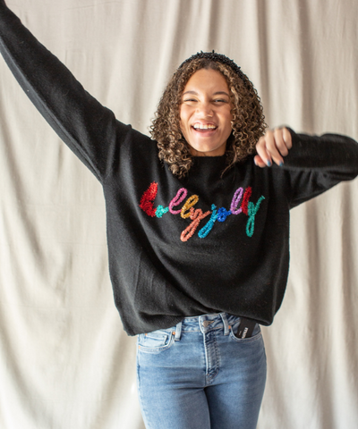 Black Holly Jolly Sweater