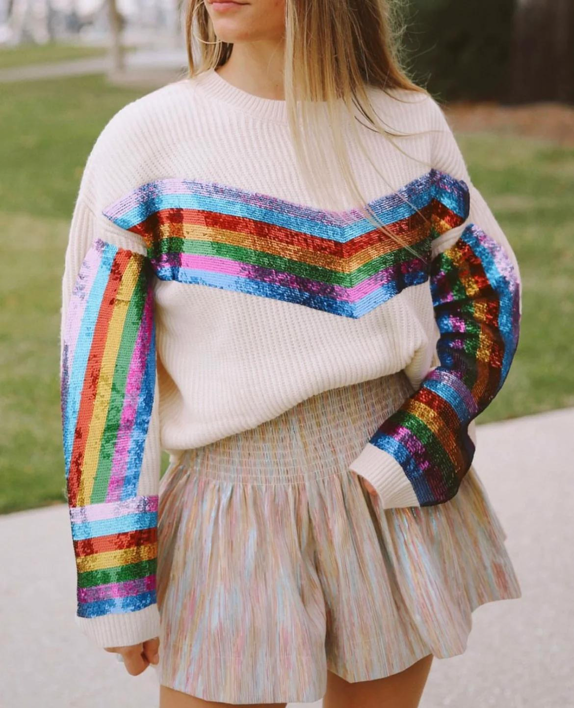 QOS rainbow sweater