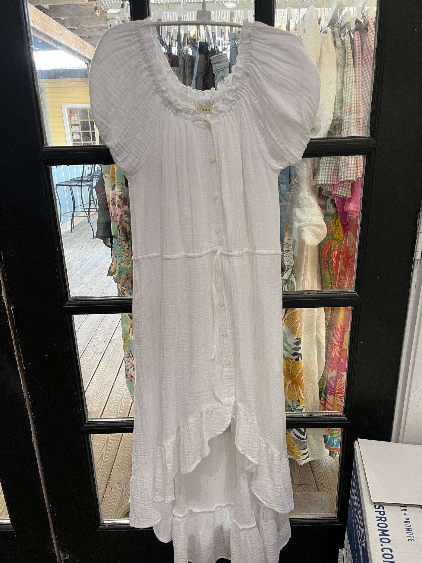 High Lo Gauze Dress