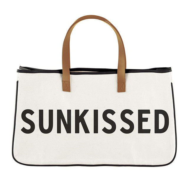 Sunkissed Canvas Tote with Leather Handles