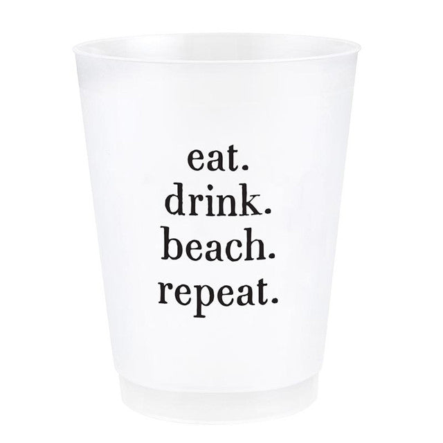 Frost Cups - Eat. Drink. Beach. Repeat. - Set of 8