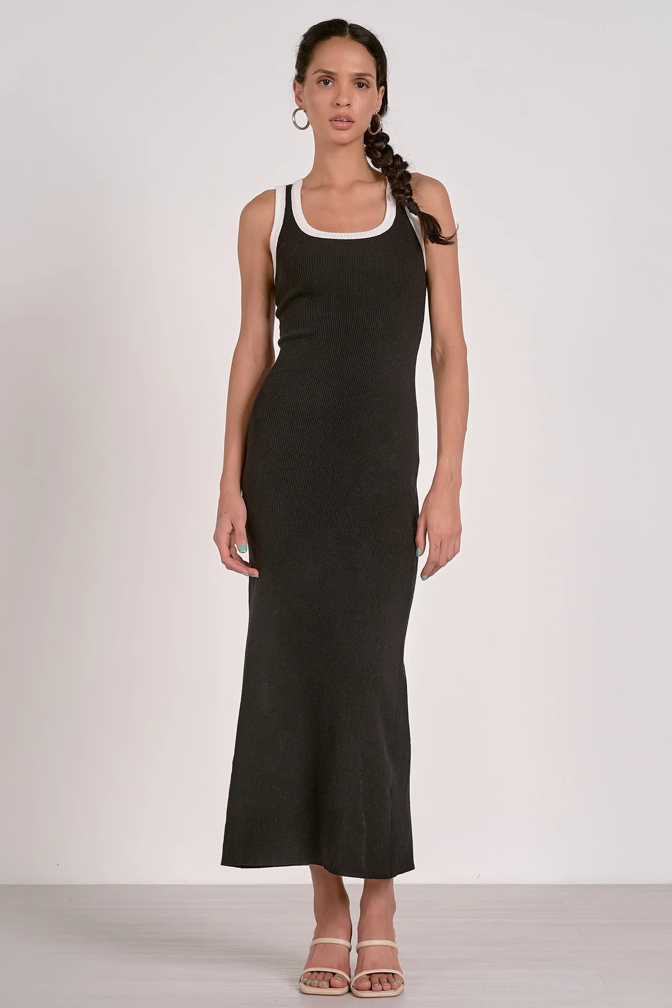 Romi Dress- Black and White Bodycon Tank Dress