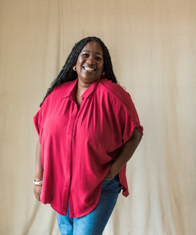 Crimson Button Down Top