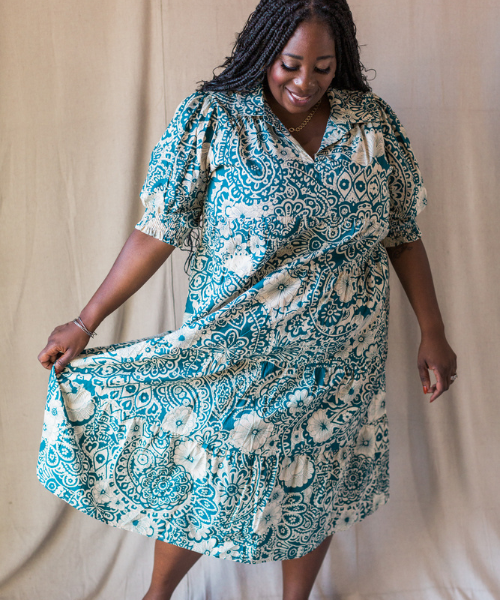 bohemian peacock dress Boho Peacock Primrose Dress in Black & Terracotta