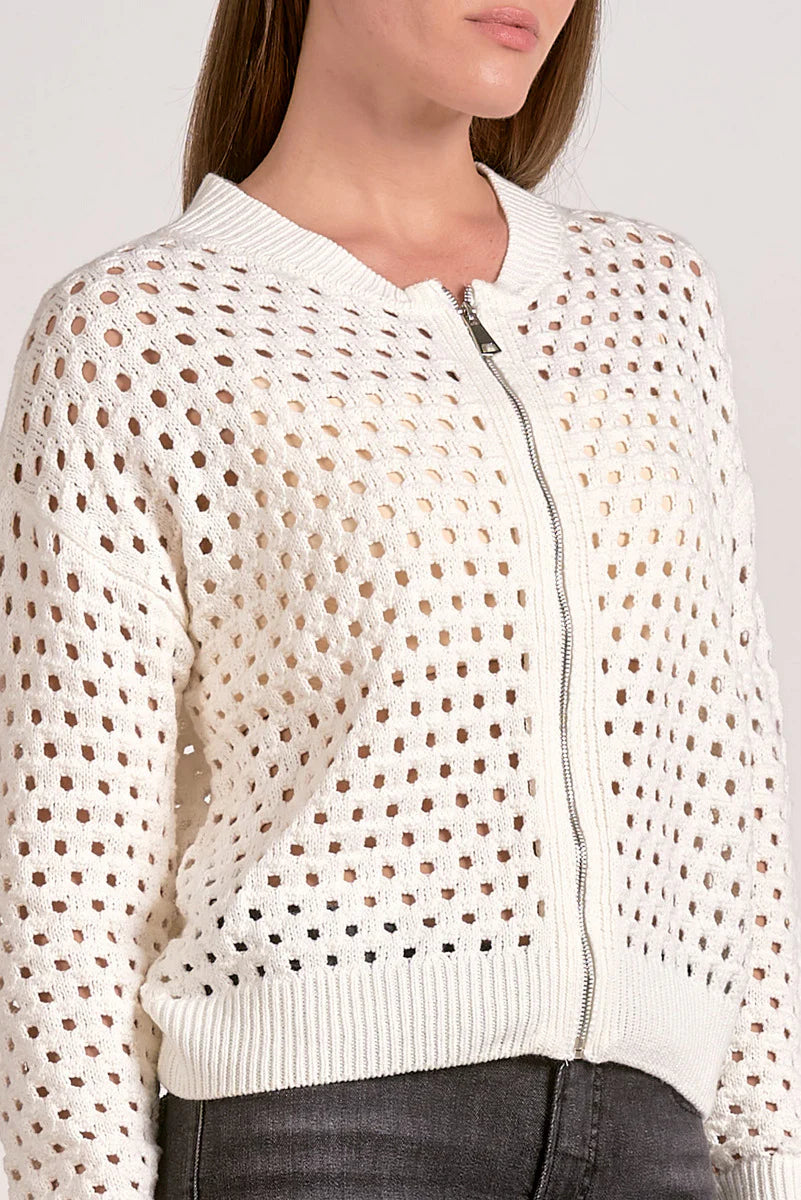 Zip Front Sweater Cardigan Elan