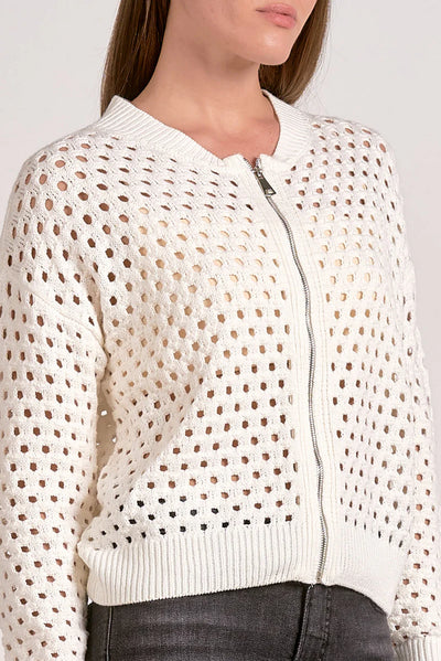 Zip Front Sweater Cardigan Elan