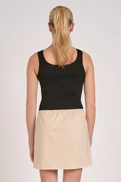 Celeste Dress- Black and Beige Tank Dress