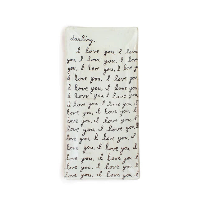 Letter For You Small Rectangle Decoupage Plate 8.5" x 4"