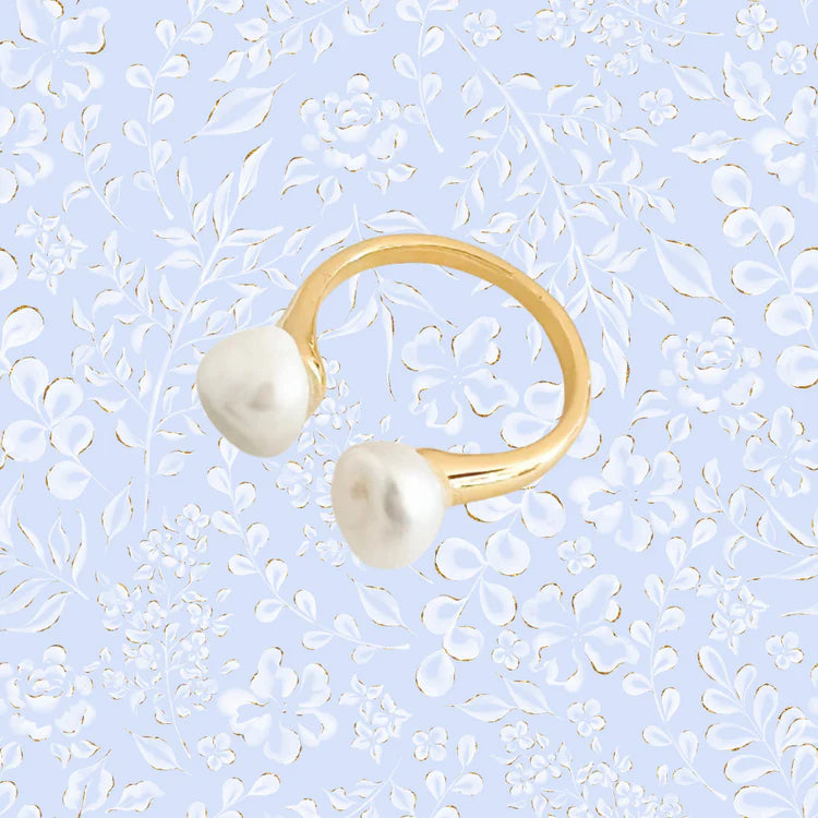 ADJUSTABLE PEARL RING ✿ AVA Uniq