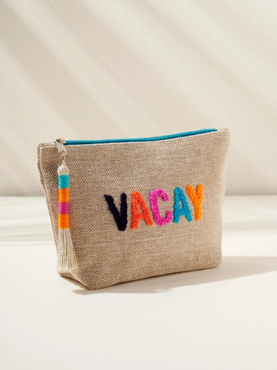 Shiraleah Lined Natural Zip Pouch