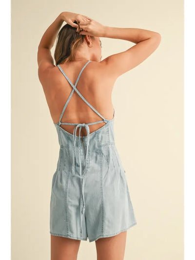 Chambray Denim Romper