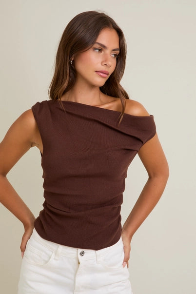 Asymmetrical Neck Sweater