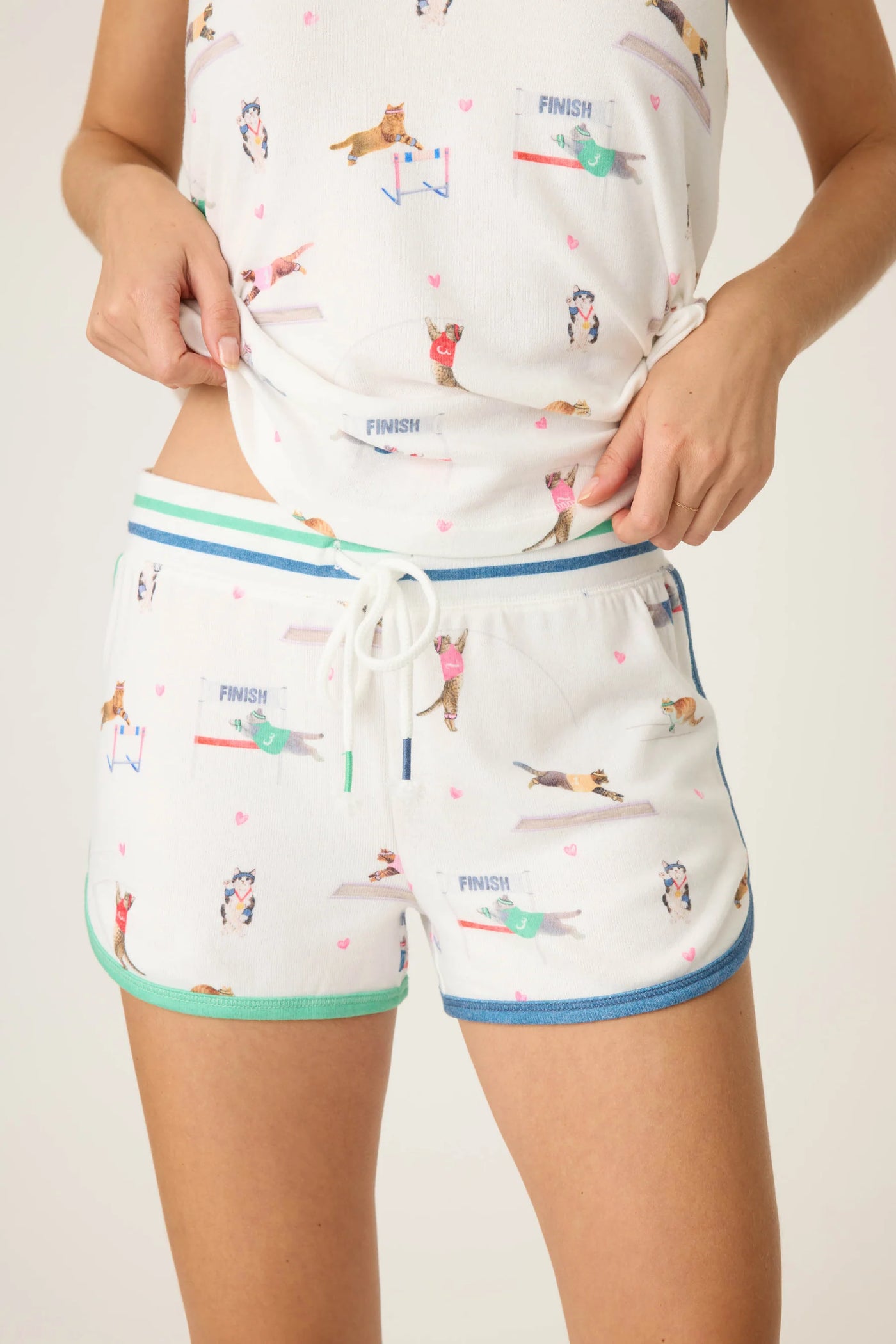 Catletics Cat Print Shorts PJ Salvage