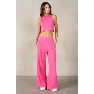 Halter Neck Crop Top and Pants Sets La Biz