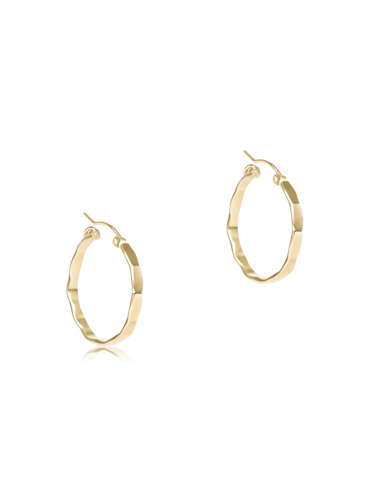 Scalloped Round Gold 1.25" Hoop Smooth