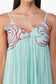 Embellished Aqua Ariel Flared Maxi Dress