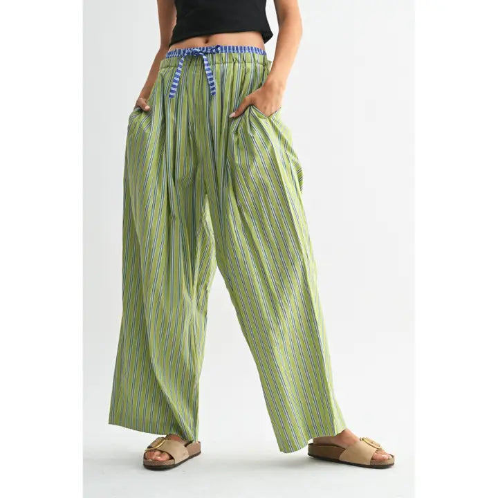 Striped Wide-Leg Trousers