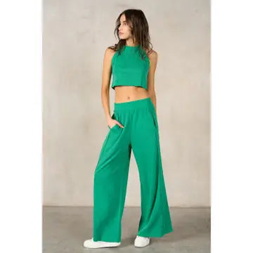 Halter Neck Crop Top and Pants Sets La Biz