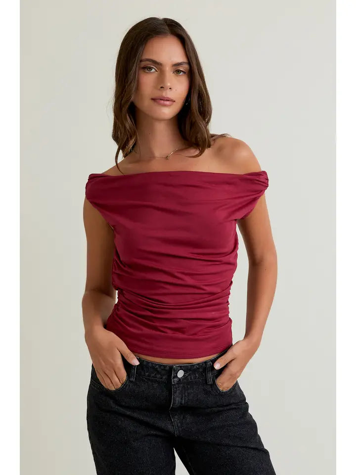 Off the Shoulder Top with Ruching