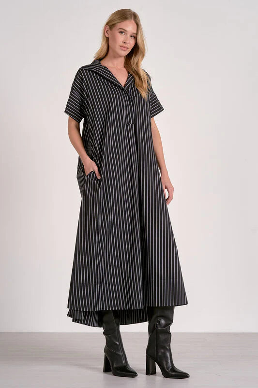 Elan Stripe Maxi Shirt Dress
