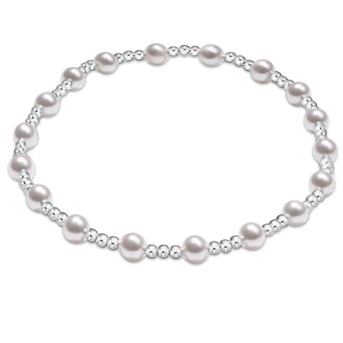 Pearl Sincerity Pattern 4MM Bead Bracelet 6MM Sterling