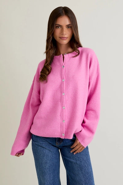 Long Sleeve Crew Neck Sweater Cardigan
