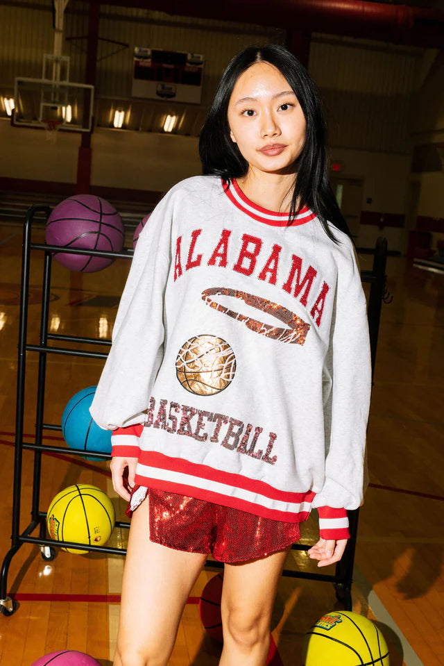 Grey Alabama Basketball Sweatshirt Queen of Sparkles