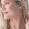 Round Gold 2" Post Hoop 3mm Smooth