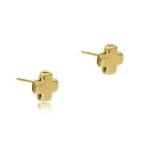 Signature Cross Small Gold Stud Gold
