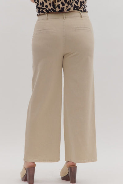 High Waisted Ankle Length Pant with Patch Pocket