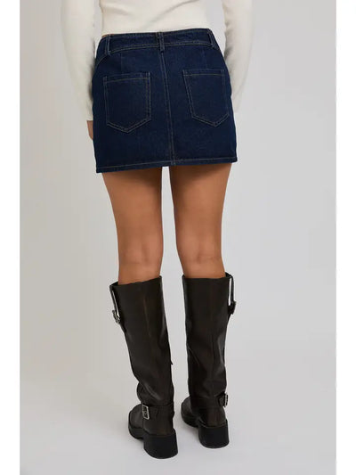 Mid-Waisted Western Style Mini Skirt