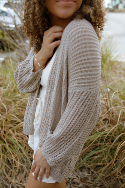 Stone Grey Knit Cardigan