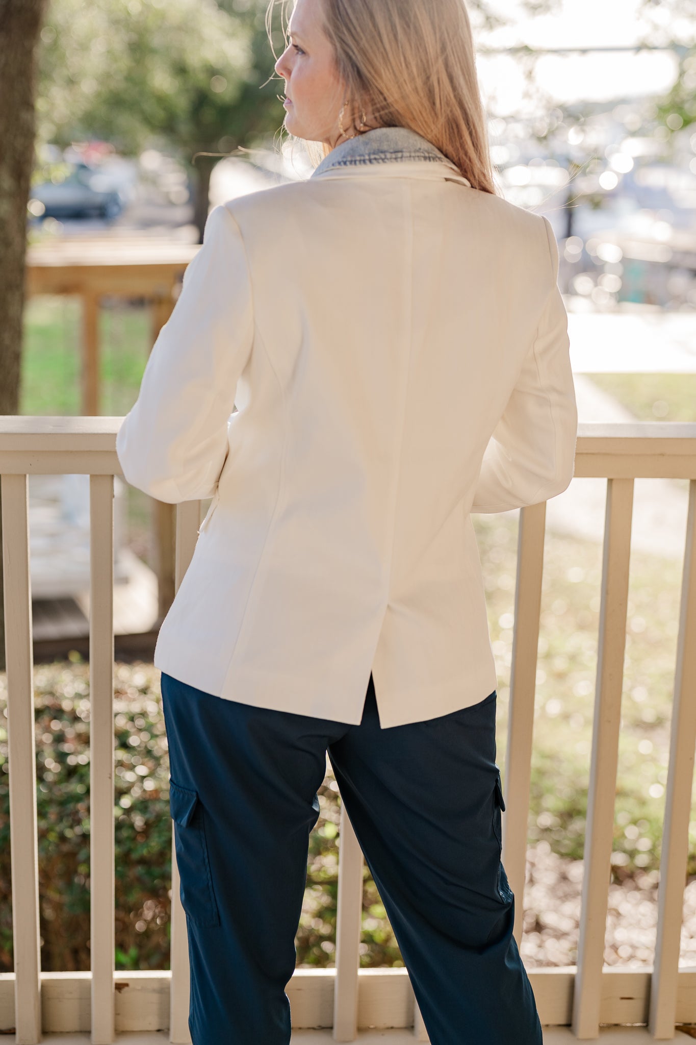 White/Denim Blazer